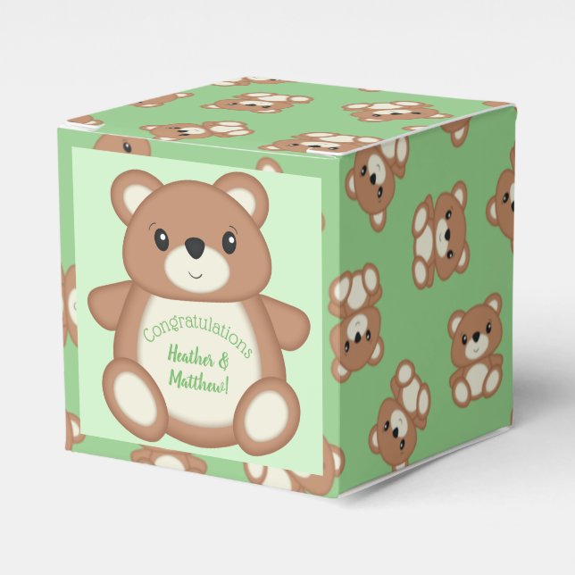 Teddy Bear Baby Dusche Geschenkschachtel (Vorderseite)