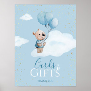 Teddy Bear Baby Dusche Gold Cards Geschenke Poster