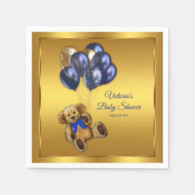 Teddy Bear Baby Dusche Napkins Serviette (Vorderseite)