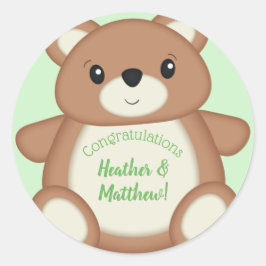 Teddy Bear Baby Dusche Runder Aufkleber