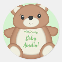 Teddy Bear Baby Dusche Runder Aufkleber
