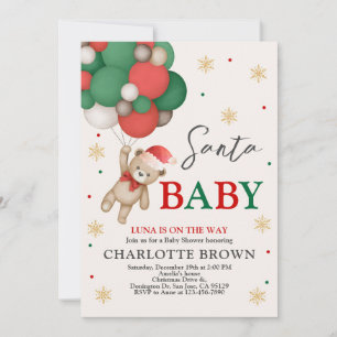 Teddy Bear Baby Dusche, Santa Baby Dusche Einladung