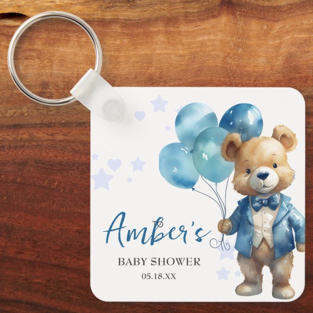 Teddy Bear Baby Dusche Schlüsselanhänger (Vorderseite)