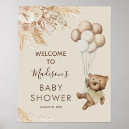 Teddy Bear Baby Dusche Willkommenspender Poster