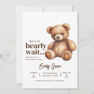 Teddy Bear Baby Dusche wir können frühzeitig warte Einladung