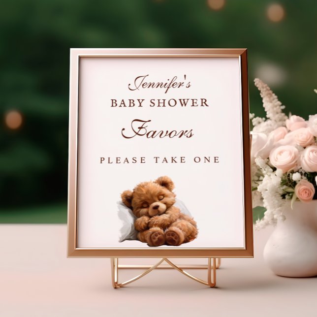 Teddy Bear Baby Duschfavoriten zum Schlafen Poster (Von Creator hochgeladen)