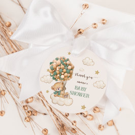 Teddy Bear Baby Duschkabine Green Brown Vielen Dan Geschenkanhänger