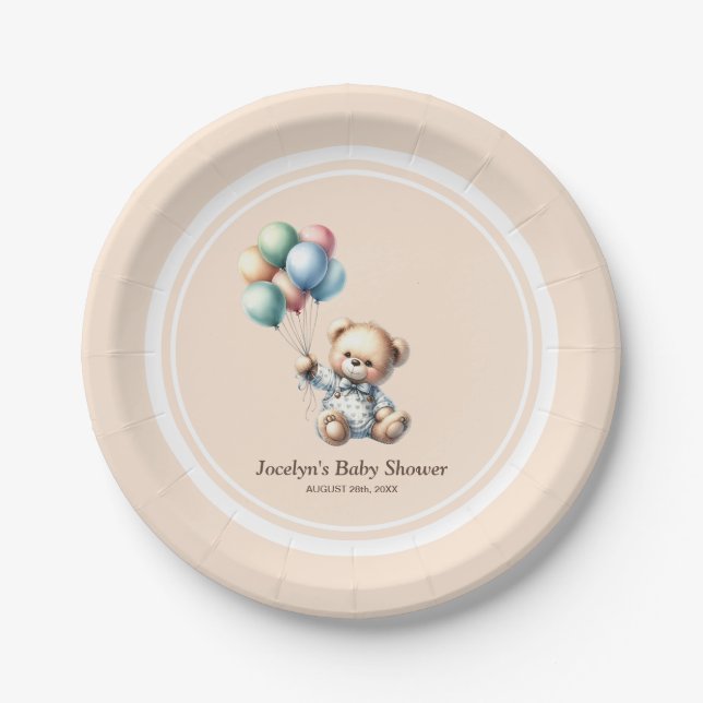 Teddy Bear Baby Duschpapier Teller (Vorderseite)