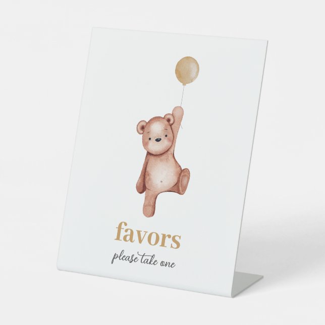 Teddy Bear Baby Duwer bevorzugt Tafelschild Sockelschild (Vorderseite)