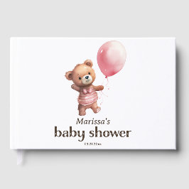 Teddy Bear Baby Girl Dusche Gästebuch