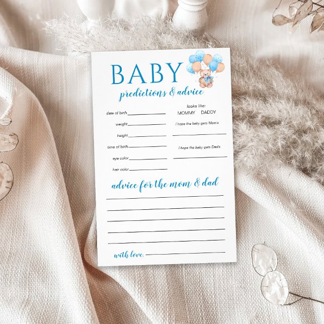 Teddy Bear Baby Predictions Game Flyer (Von Creator hochgeladen)
