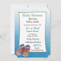 Teddy Bear Baby Shoes Kinderdusche Einladungen
