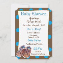 Teddy Bear Baby Shoes Kinderdusche Einladungen