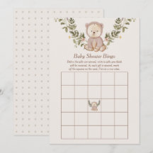 Teddy Bear Baby Shooter Bingo Game Template