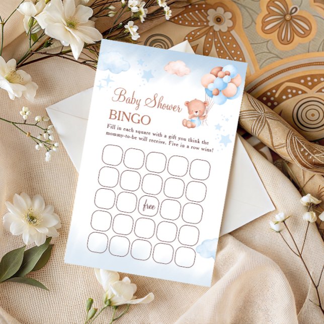 Teddy Bear Baby Shower Bingo Game Card (Von Creator hochgeladen)