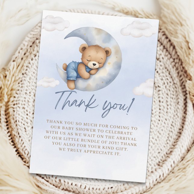  Teddy Bear Baby Shower boy Dankeskarte (Von Creator hochgeladen)