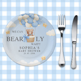 Teddy Bear Baby shower boy Decoration Pappteller