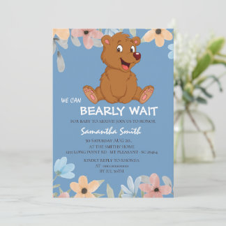 Teddy Bear Baby Shower Boy Einladung
