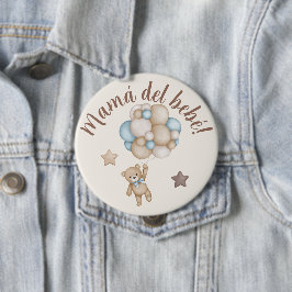 Teddy Bear Baby Shower Boy in Spanisch Button