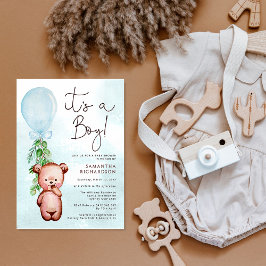 Teddy Bear Baby shower Boy Invitation