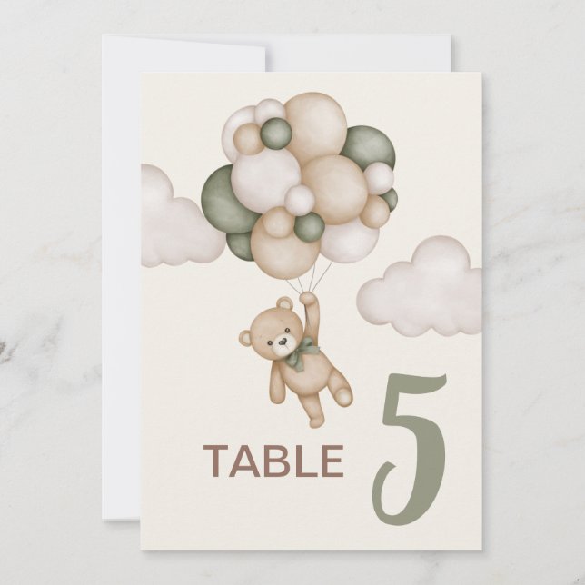 Teddy Bear Baby Shower Boy Tafelschild Einladung (Vorderseite)