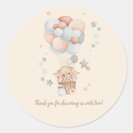 Teddy Bear Baby Shower danke Runder Aufkleber