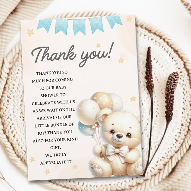 Teddy Bear Baby Shower" Dankeskarte (Von Creator hochgeladen)
