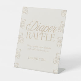 Teddy Bear Baby Shower Diaper Raffle Sign Sockelschild