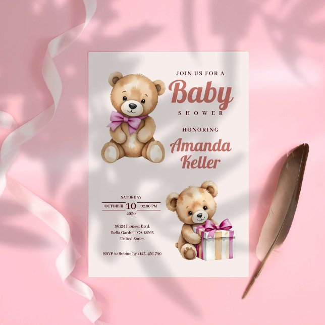 Teddy Bear Baby Shower Einladung (Von Creator hochgeladen)