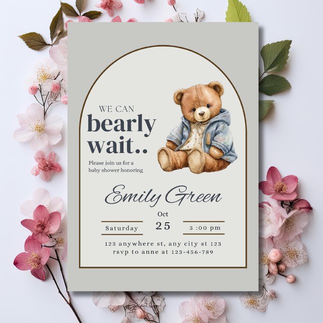 Teddy Bear Baby Shower Einladung, kann frühzeitig  Einladung (Von Creator hochgeladen)