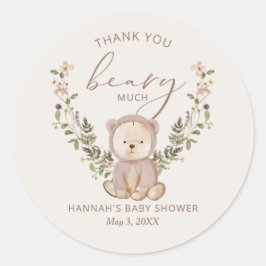 Teddy Bear Baby Shower Fevor Runder Aufkleber