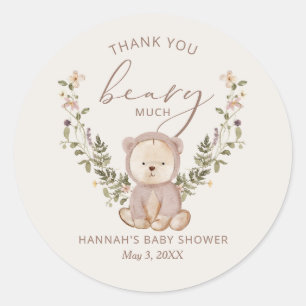 Teddy Bear Baby Shower Fevor Runder Aufkleber