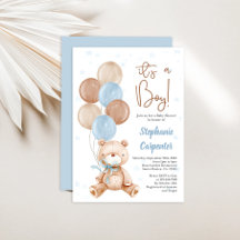 Teddy Bear Baby shower garçon Invitation
