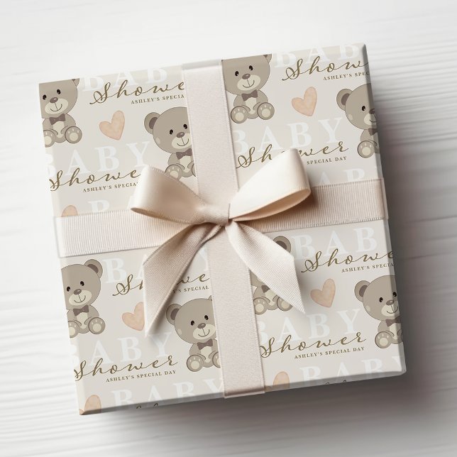 Teddy Bear BABY SHOWER Gender Neutral Geschenkpapier (Von Creator hochgeladen)