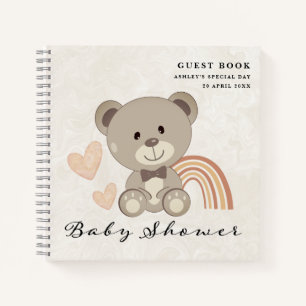 Teddy Bear Baby shower Genre Neutre Livre d'invité