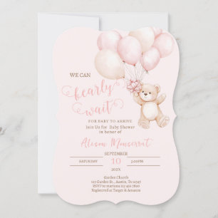 Teddy Bear Baby Shower Girl Einladung