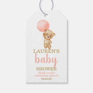 Teddy Bear Baby Shower Girl Geschenkmarke Geschenkanhänger