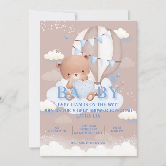 TEDDY BEAR Baby shower Invitation (Devant)