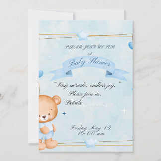 Teddy Bear Baby Shower Invite Einladung