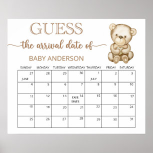 Teddy Bear Baby Shower Rate den voraussichtlichen  Poster