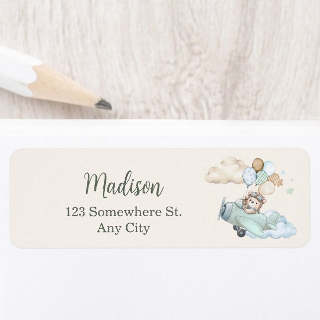  Teddy Bear Baby Shower Rücksendeadresse  (We Can Bearly Wait Baby Shower Return Address Label)