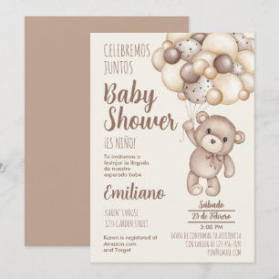 Teddy Bear Baby Shower Spanische Einladung
