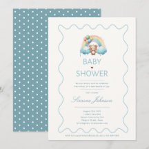Teddy Bear Baby shower Thème Invitations Garçons
