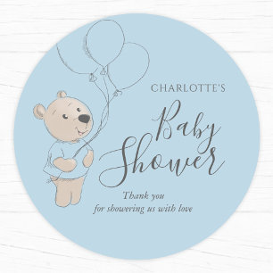 Teddy Bear Baby Shower Vielen Dank Runder Aufkleber