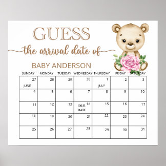 Teddy Bear Baby Showrate Terminkalender Poster