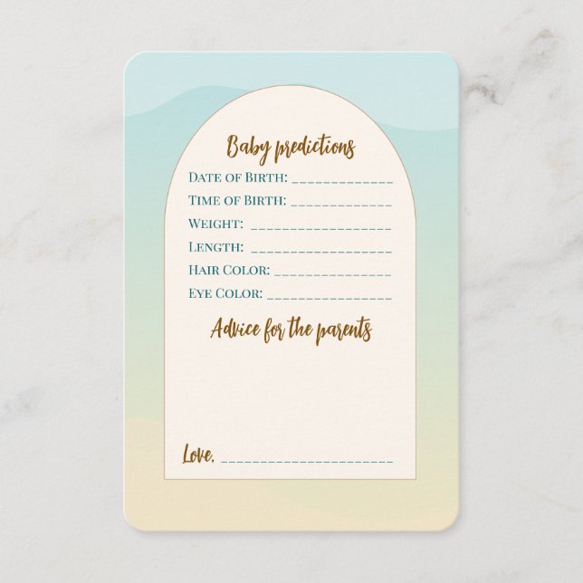 Teddy Bear Baby Showroom Flat Advice Card Hinweiskarte (Vorderseite)