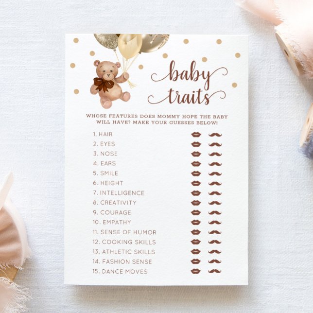 Teddy Bear Baby Tracks Game Baby Shower Card Einladung (Von Creator hochgeladen)