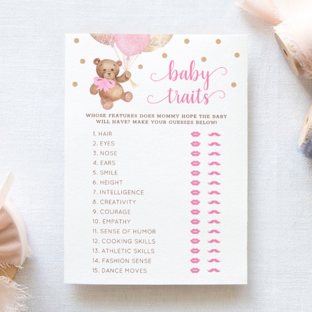Teddy Bear Baby Tracks Game Baby Shower Card Einladung (Von Creator hochgeladen)