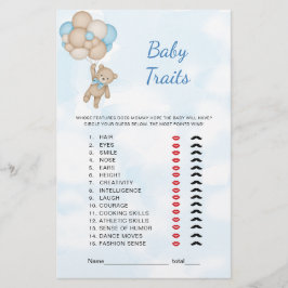 Teddy Bear Baby Traits Game
