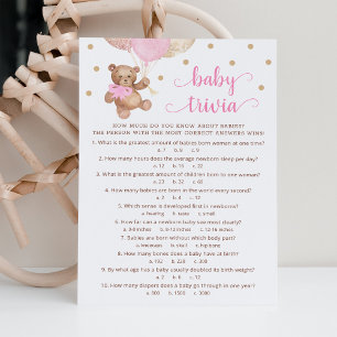 Teddy Bear Baby Trivia Baby Duschkarte Einladung